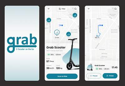 E-Scooter Mobile App Design app design e scooter graphic design mobile ui ux