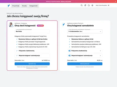 inFakt / Pricing accounting app configurator design infakt invoicing landing page pricing ui