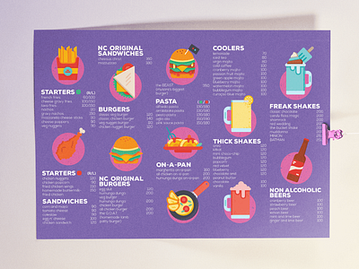 Menu Flyer- Neon Castle branding graphic design