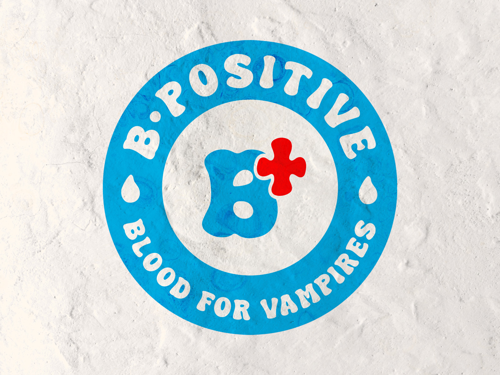 B•Positive - Blood for Vampires (Halloween Design #4) blood blue brand design brand identity branding donation halloween hand drawn icon illustration illustrator logo logo design mockup october photoshop red vampire vector