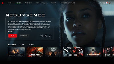 Netflix Feature Page Concept 3d animation branding graphic design logo motion graphics ui