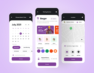 Berger Painting Service App abstract berger corporate creative date painting ui uidesign uiux