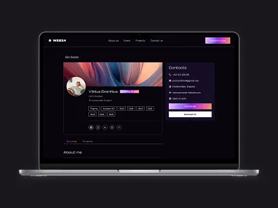 WEB24 Showcase | Personal Profile Page dark theme design education gradient landing page minimalism profile page ui ux