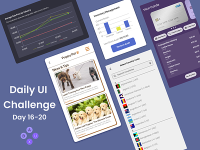 Daily UI Challenge: Day 16-20 accessibility articles bar graph country code selection data data visualization design challenge digital wallet line graph product design square academy ui ui design ux ux design virtual wallet