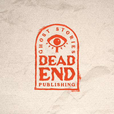 Dead End Publishing (Halloween Design #5) book bookmark brand design brand identity branding eye graphic design halloween hand drawn icon illustrator logo logo design mockup october orange paper publishing stamp vector