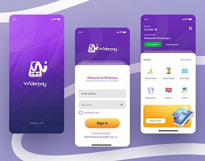 Widerpay 3.0 : Payment Solution App mobile app uidesign uxdesign