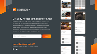 NextModApp landing page & website design app landing page landing page design mobile app design website website design