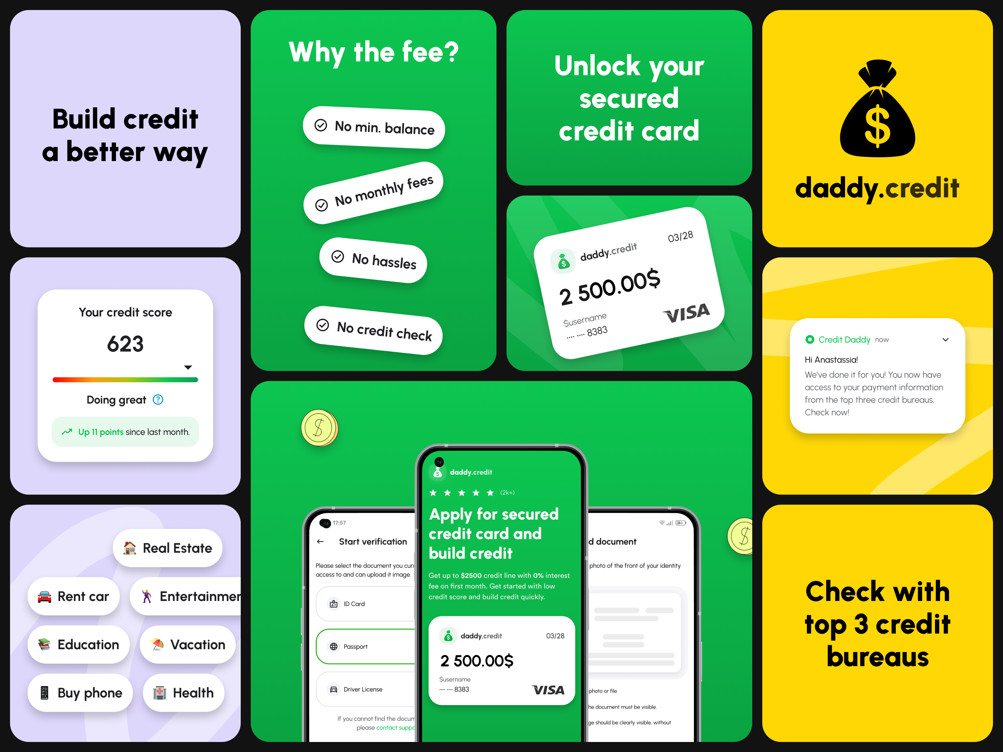 CreditDaddy - Build Credit & Savings android app banking block clean credit creditscore design finance illustration interface ios limit loan logo mobile money score ui ux