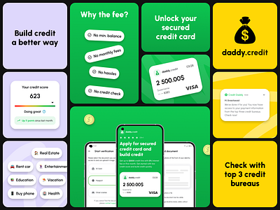 CreditDaddy - Build Credit & Savings android app banking block clean credit creditscore design finance illustration interface ios limit loan logo mobile money score ui ux