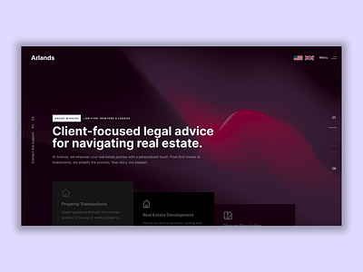 Arlands - Real Estate Law Firm clean daily ui gradients grid hero section home landing page law firm law firm website lawyer lawyer website minimal modern real estate ui ux web design website
