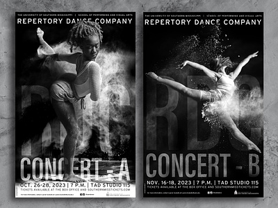 RDC Concert Posters black and white concert dance poster typography