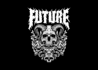 Future Skull band logo branding design graphic design illustration logo metal band logo ui ux vector