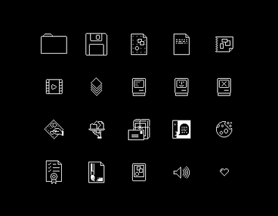 Pixell | Icons apple bitmap black design icon icons identity illustration macintosh menu navigation negative personal pixel pixelart portfolio susan kare ui vector white