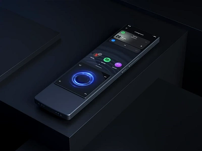 AVA Remote control 3d Glass 3d ai animation ava c4d control controlling demo device glass hardware interaction mockup motion rc remote showcase speaker ui ux