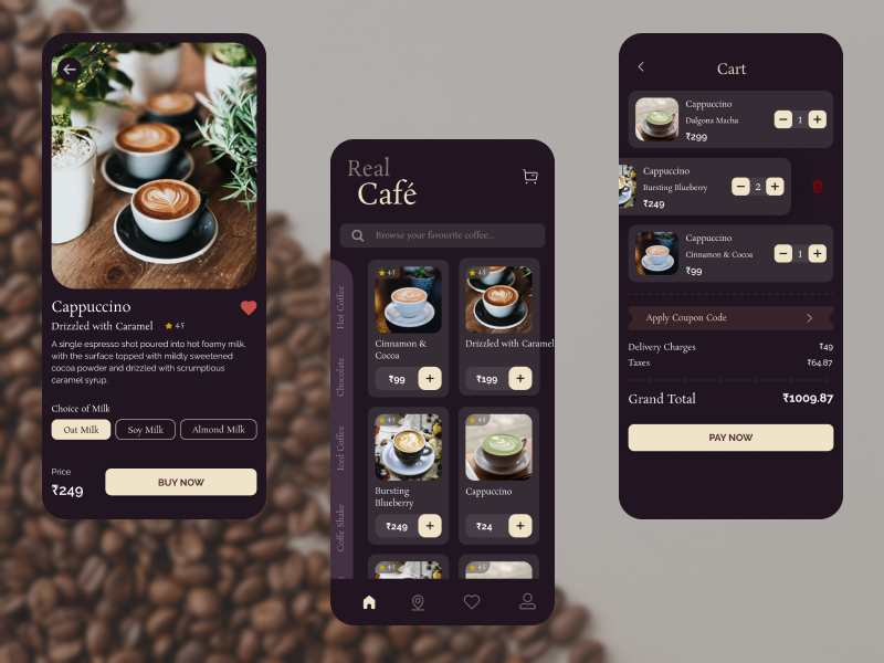 Coffee Shop Mobile Ui