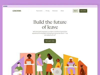 Cocoon brand and website refresh brand branding design graphic design hr illustration leave leave management logo marketing ui ux vector web design website website design
