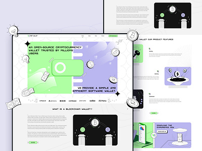 Blockchain Wallet Website app branding design graphic design icon illustration logo ui ux