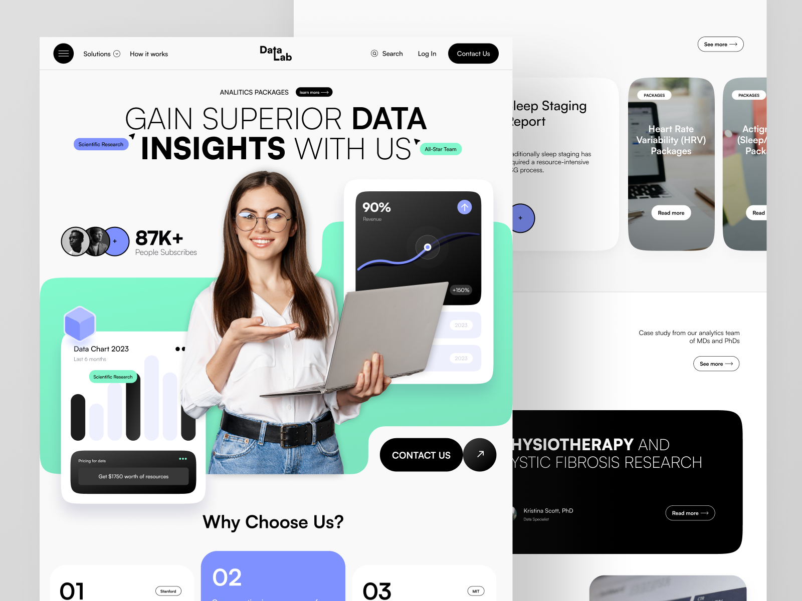 DataLab - Data Analyst Website by Syafrini Nabilla on Dribbble