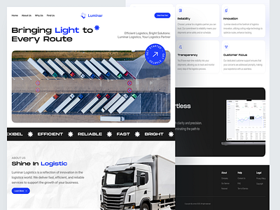 Luminar - Logistic Landing Page box company container delivery design freight landing page logistic logistic website shipment shipping supply tracking transport truck trucking web design website