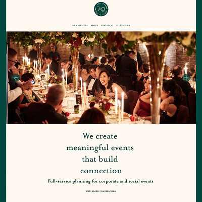 Event Planner's Squarepace Website graphic design landing page small business brand squarespace ui website