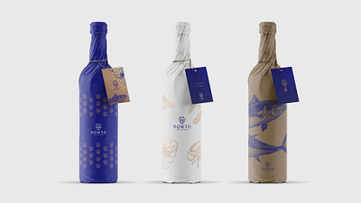 Bottle Packaging Design finchbox studio fish fish logo logo design packaging design porto seafood grill seafood