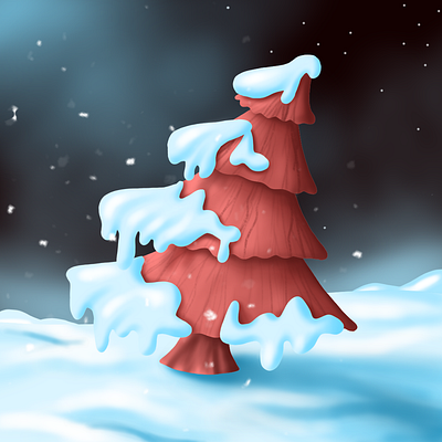Christmas tree🎄❄️ art artist cartoon style christmas christmas tree cute design digital art holiday illustration logo merry christmas nature new year realistic santa claus snow winter