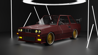 BMW E 30 - Low Poly Style 3d 3d blender 3d render blender blender render bmw bmw car bmw e 30 car design illustration low poly low poly style lowpoly lowpoly style realistic render sports car