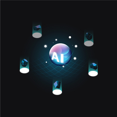 A.I. graphic design illustration isometric web graphics