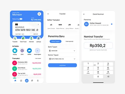 Indo Bank - Mobile Banking app application banking app branding credit card design design app exploration financial fintech graphic design invest mobile app money payment transaction ui uidesign uiuxdesign wallet