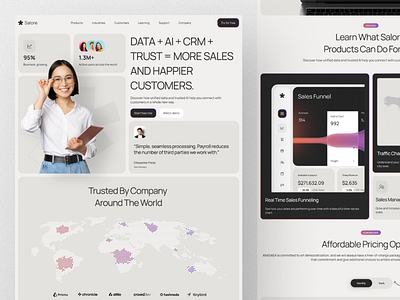 Salore - Saas Landing Pages company crm customer analytics data employee management funnel funneling insight landing pages manage customer manage employee saas saas dashboard saas landingpages saas website sales sales management statistics website