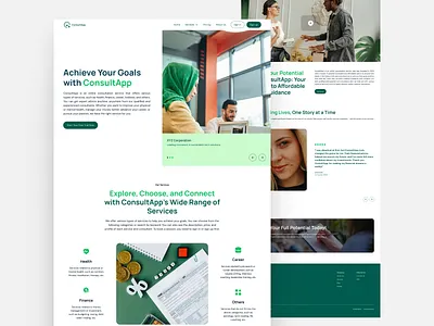 Landing Page ConsultApp Services design design app landipage uidesign uiweb ux design web webdesign website webui
