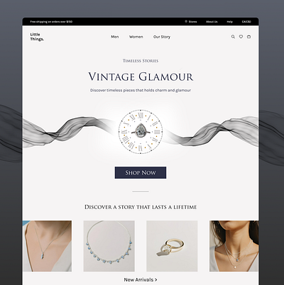 Landing Page for eCommerce Website branding dailyui design design website diamond ecommerce freelance graphic design illustration jewelry landing page jewelry website landing page logo ui ux visual design website website design