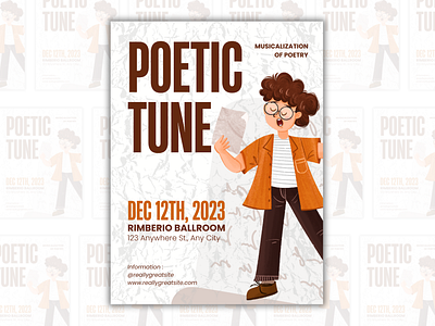 Musicalization of Poetry Poster branding canva canvatemplate design design graphic v graphic design musicalization musicalization poster petic tune poster poster desing
