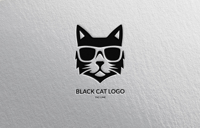 Black Cat Head Logo animal branding cat design graphic design illustration logo vector