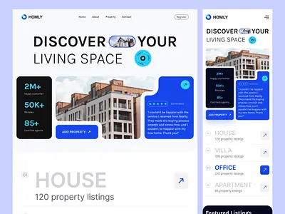 Real Estate Website landing page! commercial house landing page living pixelean property real estate design real estate website residential ui ux website design