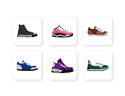 Modern Shoes Collection creative display graphic design illustration modern shoes sneakers vector