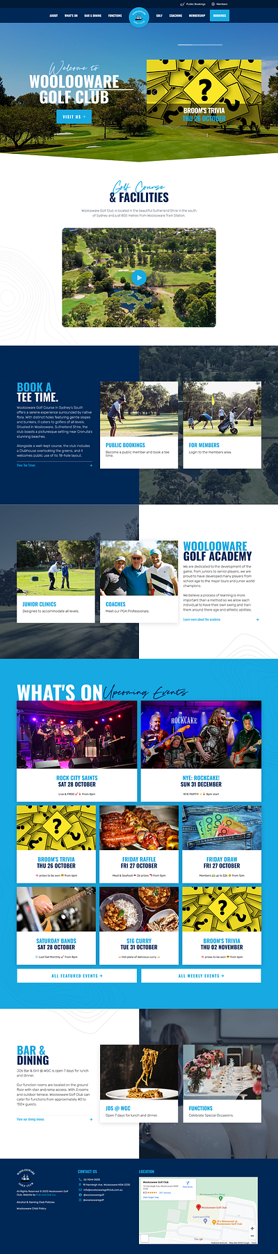 Woolooware Golf Club ux website