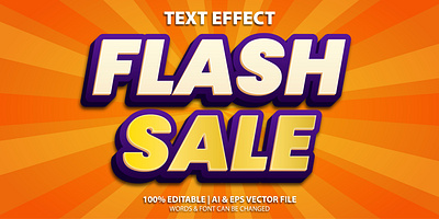 Flash Sale Text Effect 3d 3d text editable flash sale graphic style marketing text effect text style typography