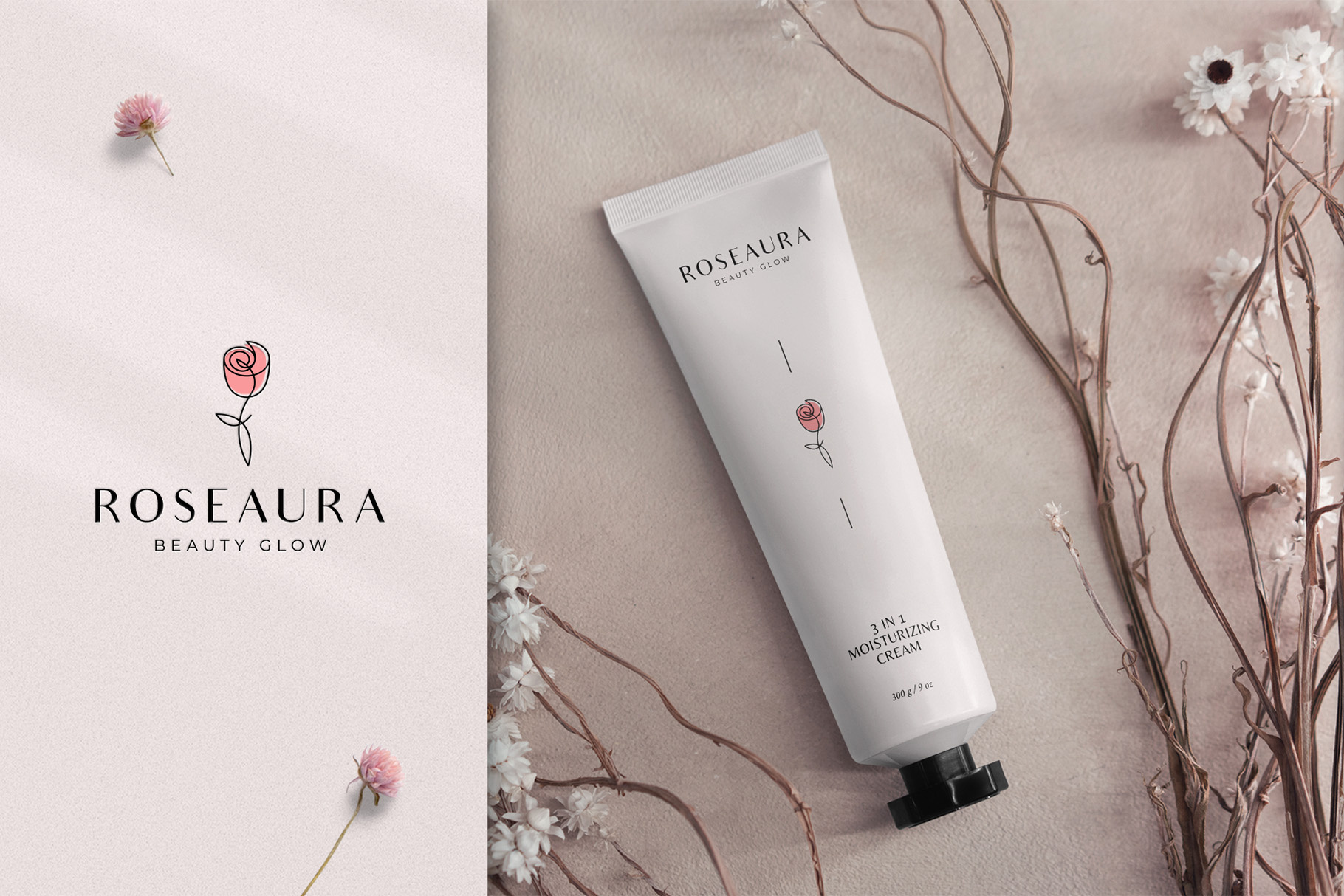 Rose Aura Logo badge logo brand identity branding design design branding graphic design logo logo design logo designer logo identity logomark logos logotype minimal visual identity