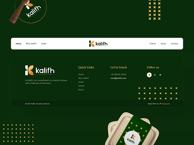 Kalifh Website - Navigation & Footer footer header landingpage ui website
