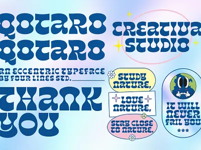 Qotaro - Decorative Font carddesign
