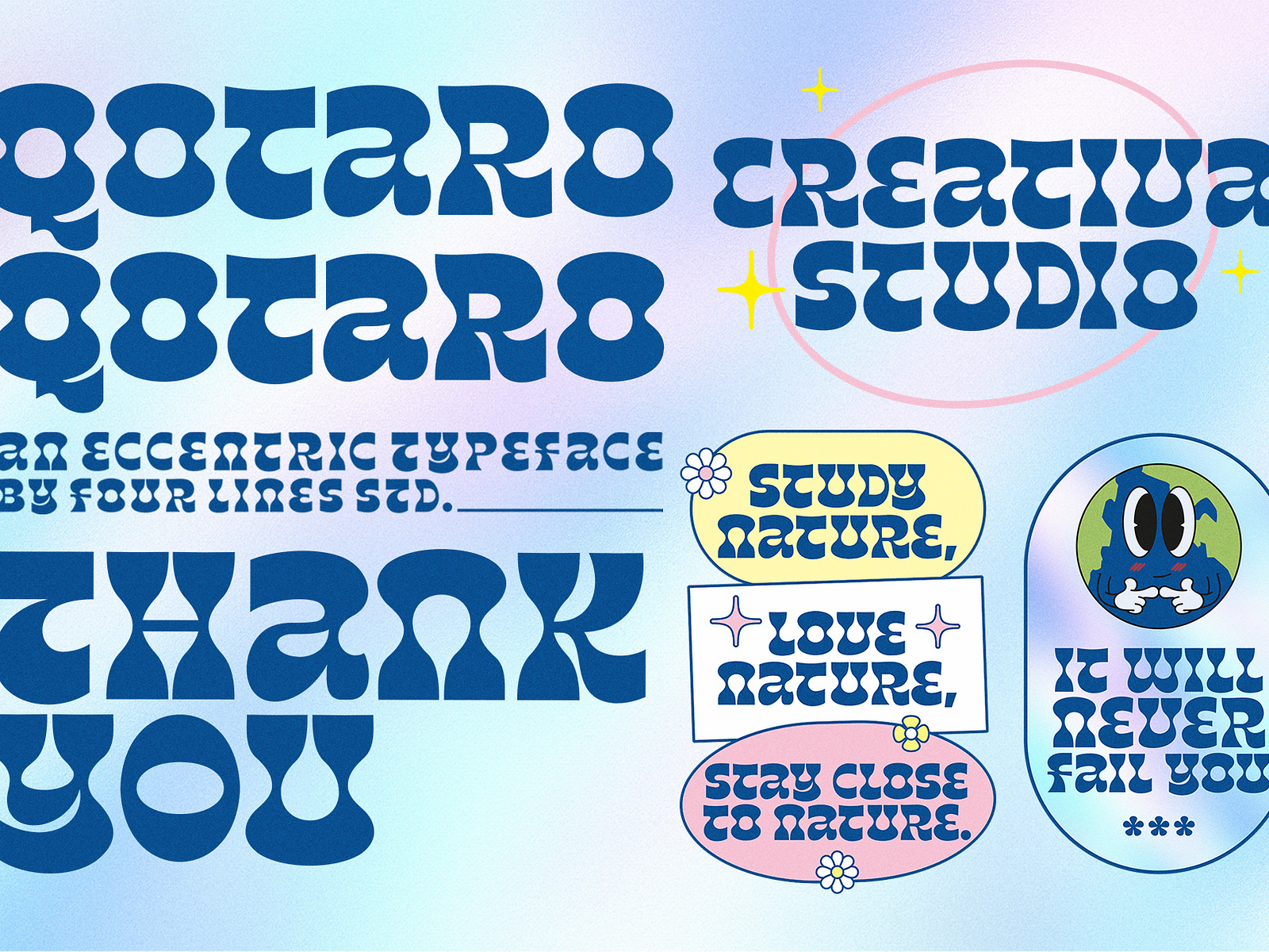 Qotaro - Decorative Font by Four Lines Std. on Dribbble, image size:1600x1200