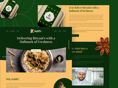 Kalifh Biryani - Landing Page headersection landingpage section ui website websitedesign