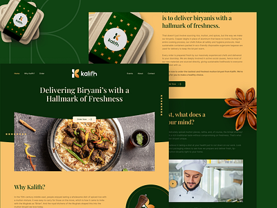 Kalifh Biryani - Landing Page headersection landingpage section ui website websitedesign