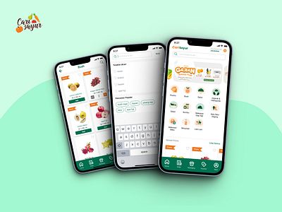 Cari Sayur Mobile Apps clean fruit mobile apps mockup new apps ui vegetable