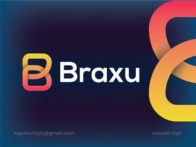 Braxu logo design b letter brand identity branding chain gradient logo graphic design letter b logo logo design logos logotype modern logo nft tech technology web3
