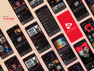True Beat- Music App Design. app design app ui ux mobile app mobile app ui moble design modern app music music app design true beat ui ui design ui ux design