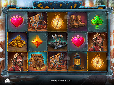 Gold Rush Slot - A Gamix Labs Marvel 2d artwork animation design game characters game development gamix gamix labs gold rush gold rush slot gold rush slot art gold rush slot theme illustration rush gold rush of gold slot slot art slot services slot themeart ui ux