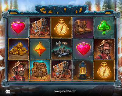 Gold Rush Slot - A Gamix Labs Marvel 2d artwork animation design game characters game development gamix gamix labs gold rush gold rush slot gold rush slot art gold rush slot theme illustration rush gold rush of gold slot slot art slot services slot themeart ui ux