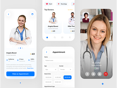 Doctor Appointment's Booking App Ui app design appointment booking clean ui clinic doctor app doctor appointment doctor booking app health app healthcare healthcare app hospital medical app medicine app minimal mobile app online doctor booking pharmacy ui uiux ux